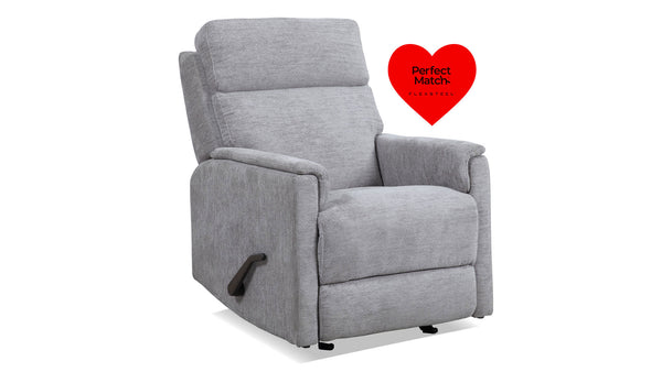 Perfect Match Compact Moon Gray Manual Rocker Recliner